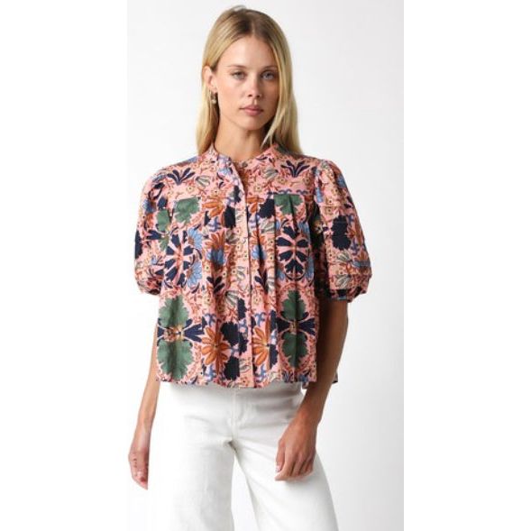 Deep Blush Multi Floral Top