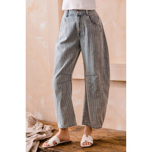 Denim Stripe Relaxed Barrel