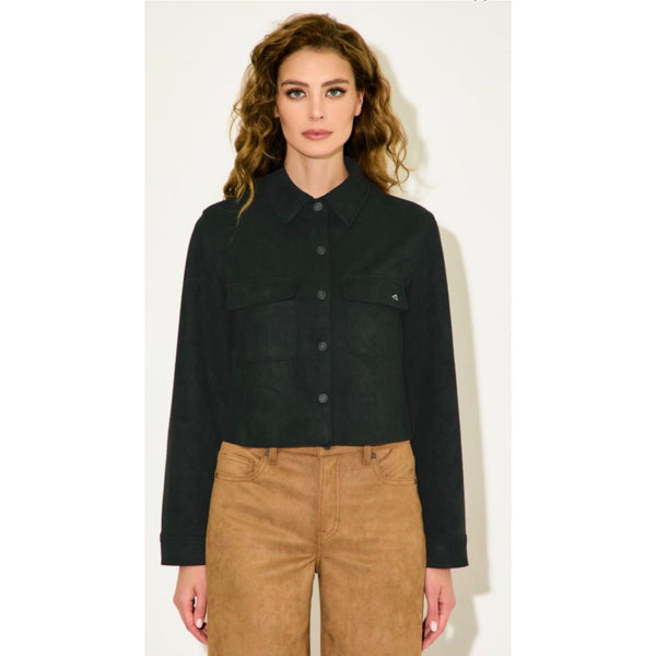 Black Suede Cropped Jacket