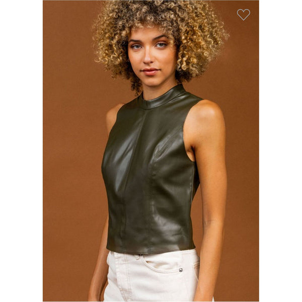 Vegan Leather Tank Top