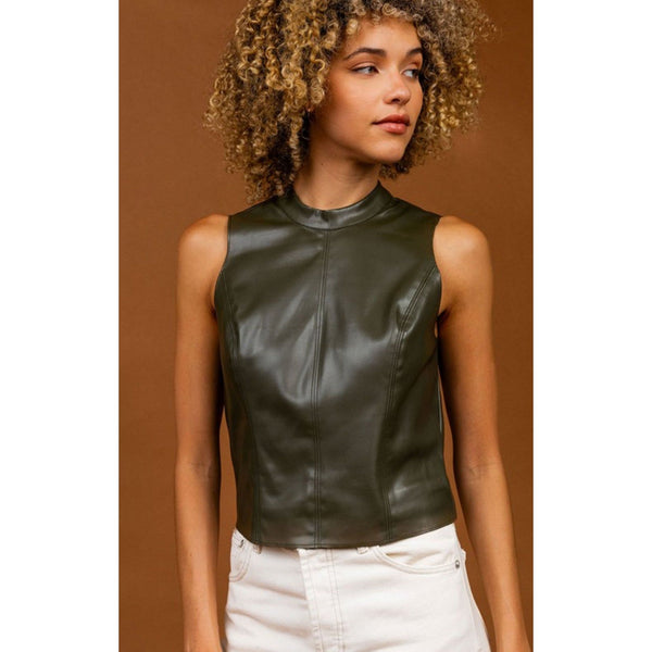 Vegan Leather Tank Top