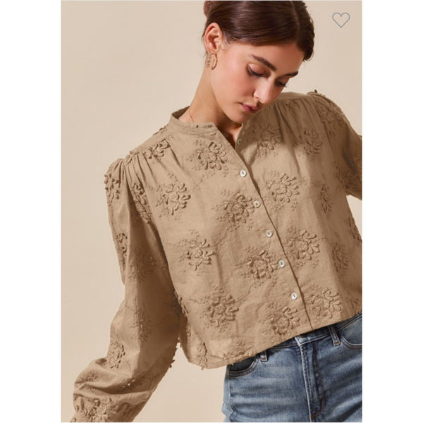 Eyelet Puff Sleeve Top
