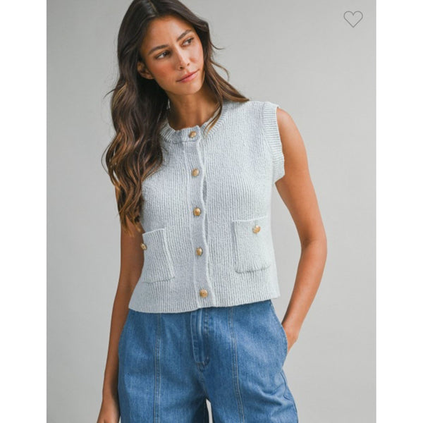 Gold Button Knit Vest