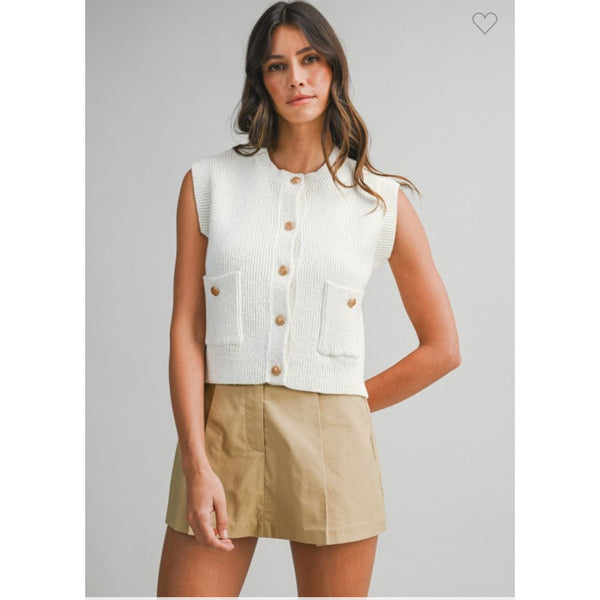 Gold Button Knit Vest