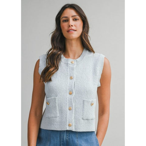Gold Button Knit Vest