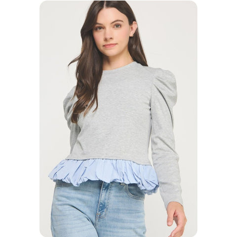Poplin Peplum Top