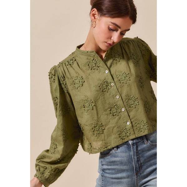 Eyelet Puff Sleeve Top