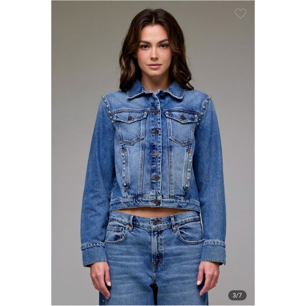 Pearl Trimmed Denim Jacket