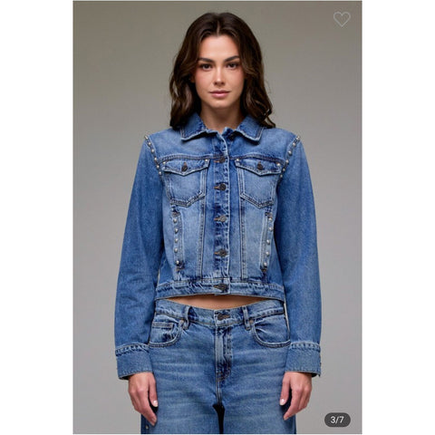 Pearl Trimmed Denim Jacket