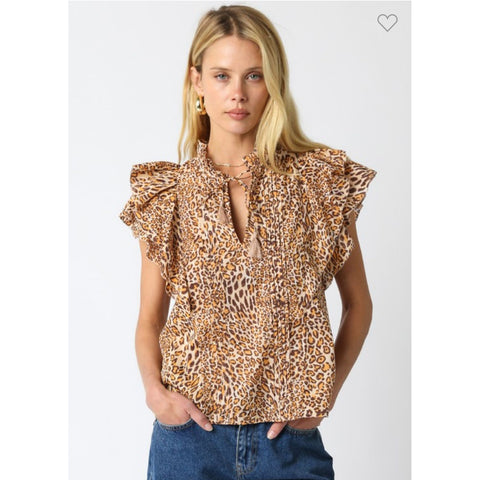 Nadia Leopard Top