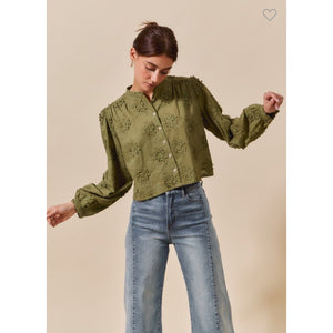 Eyelet Puff Sleeve Top