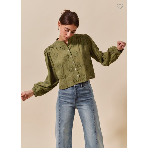 Eyelet Puff Sleeve Top