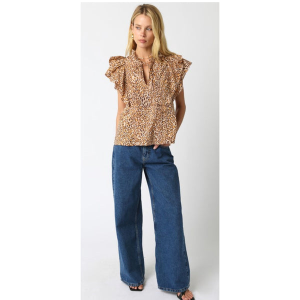 Nadia Leopard Top
