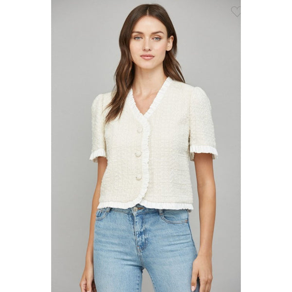 Short Sleeve Tweed Jacket