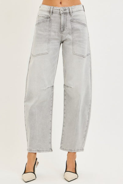 Relaxed Grey Barrel Jeans