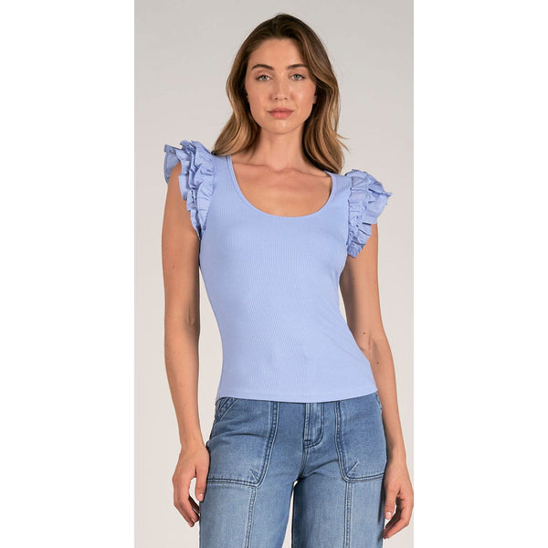 Scoop Neck Ruffle Top