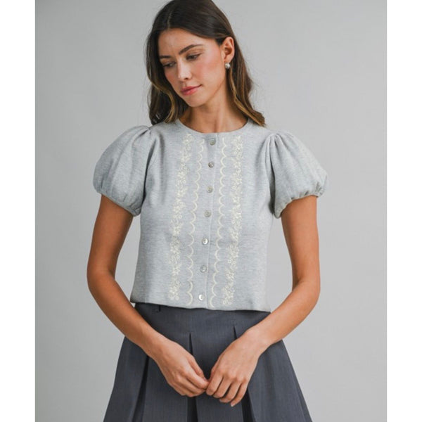 Puff Sleeve Detail Sweater
