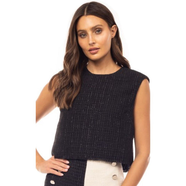 Frayed Tweed Top