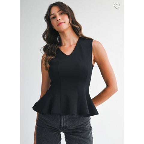 Sleeveless Peplum Top