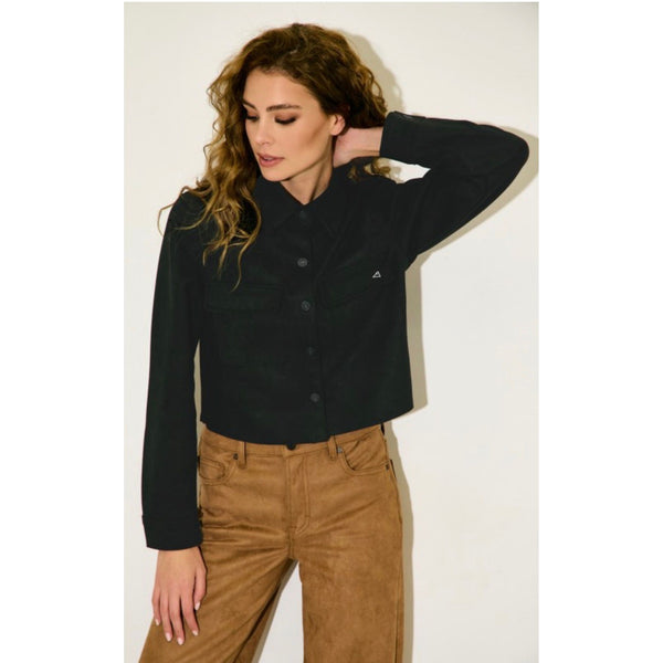 Black Suede Cropped Jacket