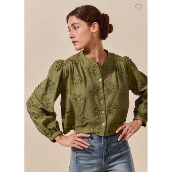 Eyelet Puff Sleeve Top