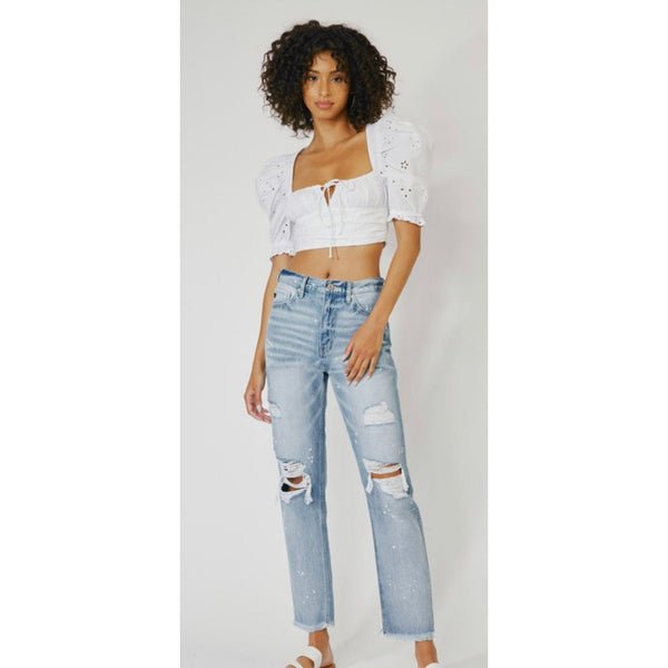 High Rise Slim Straight Jeans