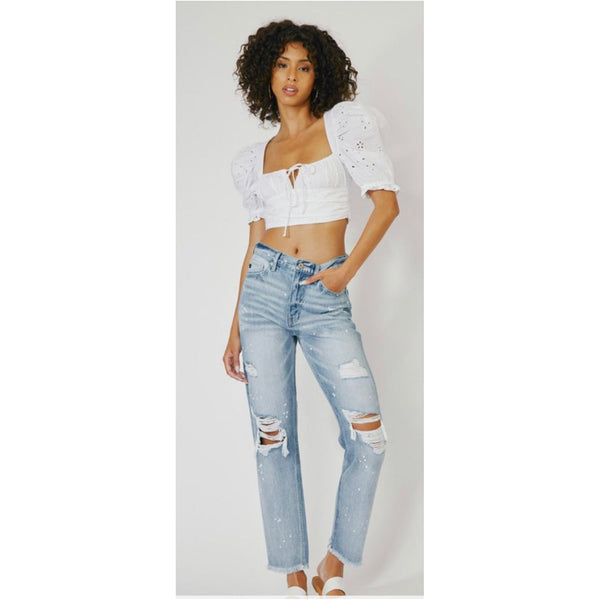 High Rise Slim Straight Jeans