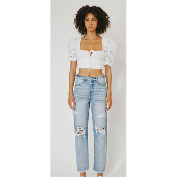 High Rise Slim Straight Jeans